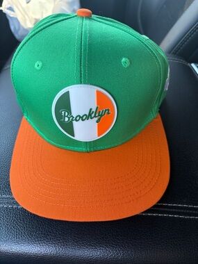 Brooklyn Green & Orange Snapback Hat